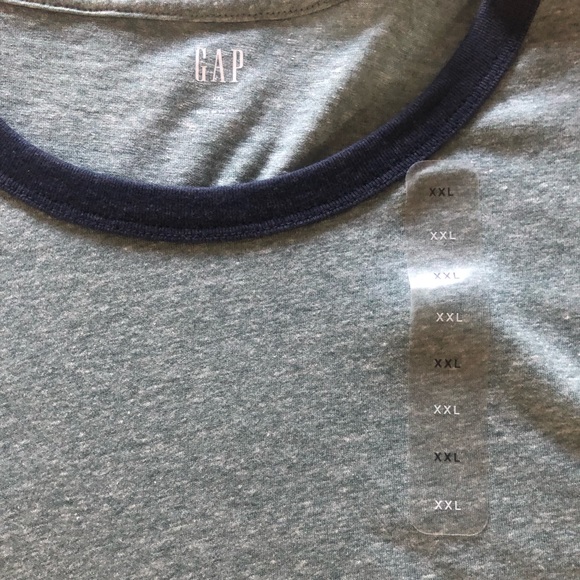 Gap short sleeve light green with navy trim tee size XXL - Picture 3 of 6